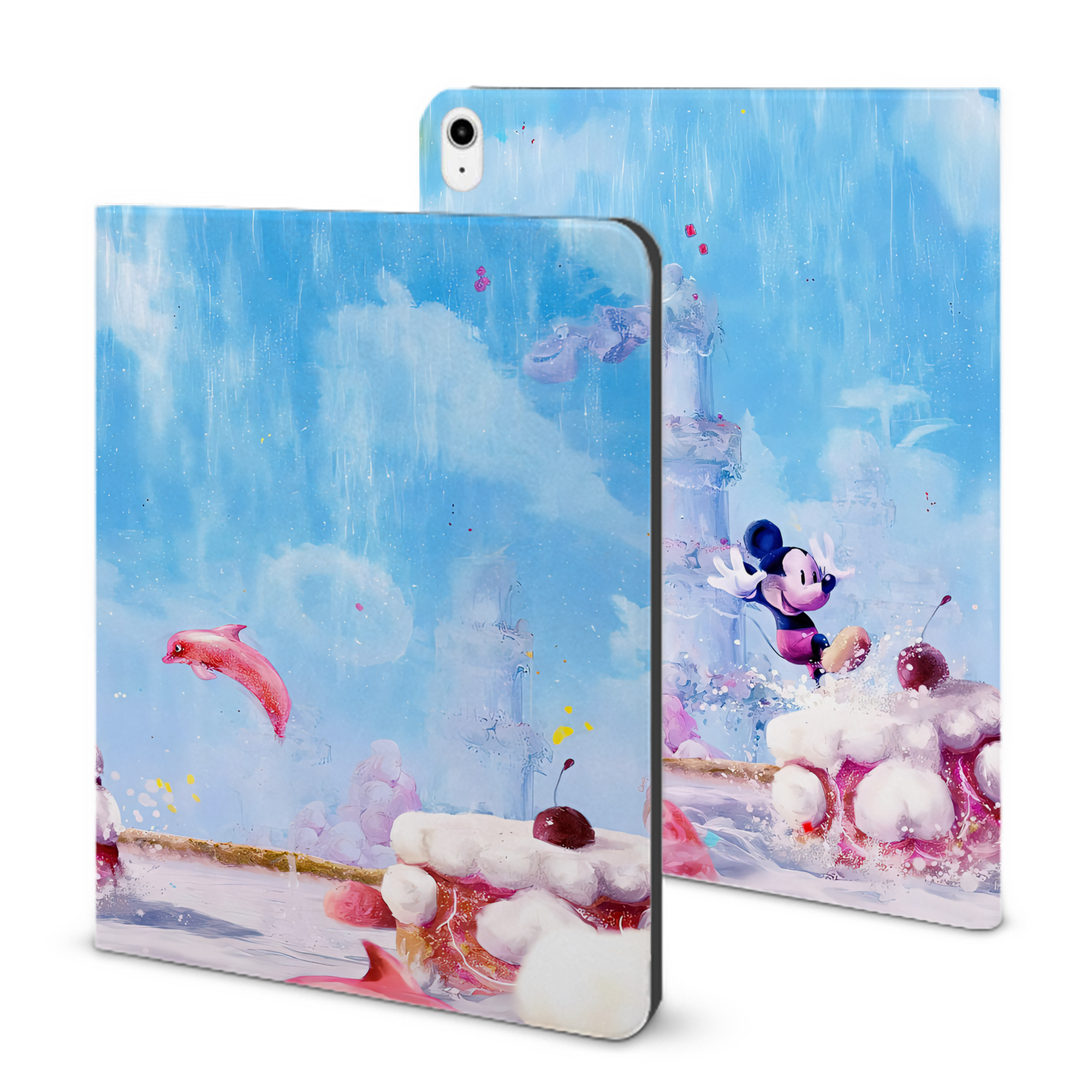 （画像用） ミッキーマウス Mickey Mouse IPadケース ペンホルダー付き ブックスタイルデザイン